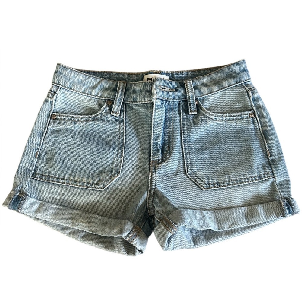 RSQ Girls Portchop Light Wash High Rise Denim Jean Shorts Size 8